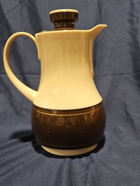 Thermos Cream and Dark Brown Insulated Flask Lid